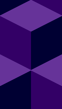 Purple cubes stacked diagonally to form a flat plane
