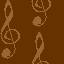 Treble clefs on a brown background